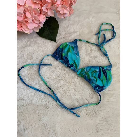 Aqua blue and green tropical bikini top 🏝 - Picture 3 of 9